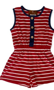 Lily Romper—Red Stripe by Millie Jay